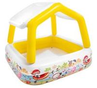 Piscine pare-soleil bleue et blanche intex Bleue G