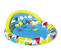 Piscine Pataugeoire Gonflable Avec Jeu D'adresse Auvent Splash & Learn 120x117x46cm