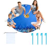 Piscine Plage Enfant, Tapis Plage Pataugeoire avec Sac de Transport, Jouet d'eau Et De Sable Extérieur Pliable pour Voyage Pique-Nique