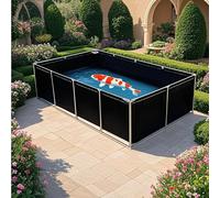 Piscine pliable en toile, réservoir de stockage d'eau portable hors sol avec cadre, grand réservoir d'aquaculture pour jardin en plein air - vert - 2 x 1,5 x 0,7 m