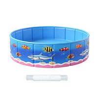 Piscine Pliable pour Bassin Rigide Rond Imprimé Sur Le Thème De La Mer | Piscine Pliable Sans Gonflage À Dessins Animés Pour Garçon Fille Petits Chien Patio Arrière-Cour Sol Jardin Pelouse