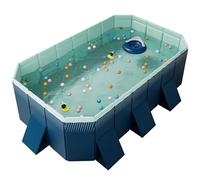 Piscine pliable rectangulaire en PVC pour le jardin et l'extérieur, pataugeoire familiale surdimensionnée pour les fêtes aquatiques d'été dans le jardin
