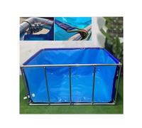 Piscine pliable transparente avec support en métal pour carpes koï et agriculture - Facile à installer, fenêtre de visualisation, 300 x 200 x 60 cm - Parfait pour les étangs, les jardins et
