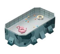 Piscine pliante portable et impossible pour adultes avec un support solide pour les jardins, les jardins et les pelouses