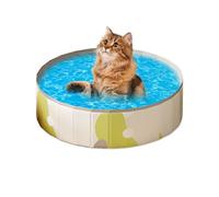 Piscine Pour Adaptée Aux Chiens | Piscine Pataugeoire Portable | Bassin En PVC Antidérapant et Pliable pour le Bain des Chiens Chats et Jeux d'Eau Extérieurs Amusants au Jardin
