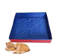 Piscine pour chien - Pataugeoire pliable | Piscine pour chiot | Piscine pour chiot avec base antidérapante en PVC | Forme carrée | Non gonflable Gain de place | Baignoire pour animaux domestiques pour