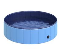 Piscine Pour Chiens Bassin Pliable Bouchon Vidange Fond Antidérapant Diamètre 1,20 M Bleu