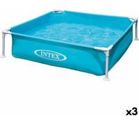 Piscine pour enfants Intex Mini Frame bleu à carreaux 342 L 122 x 30 x 122 cm (3 pièces)