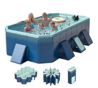 Piscine Rectangulaire Pliable De 4m, Piscine Non Gonflable en Composite Rigide, pour Les Fêtes Aquatiques Estivales dans Le Jardin Ou La Cour, pour Les Animaux De Compagnie Et La Famille 13ft