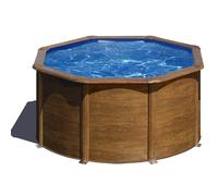 Piscine ronde acier Gré Pacific imitation bois - 2,40 x 1,20 m