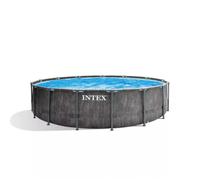 Piscine ronde Intex Prisma Frame Greywood 26742 Ø 457x122 cm effet bois gris