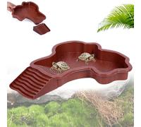 Piscine Tortue De Terre,Piscine Tortue Terrestre Mangeoire,Plat d'eau Bassin pour Tortue De Piscine avec Rampe, Abreuvoir Tortue Terrestre, 35x28,5x4,3cm, pour Tortues, LéZards Et Gecko-A