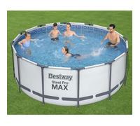Bestway - Steel Pro MAX - Piscine tubulaire avec pompe de filtration et accessoires - 366x122 cm - Ronde