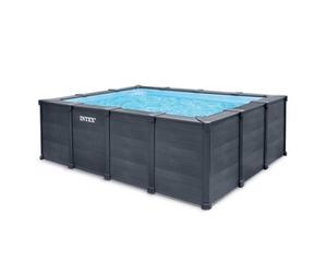 Piscine tubulaire Graphite rectangulaire 4,00 x 3,00 x 1,24 m -