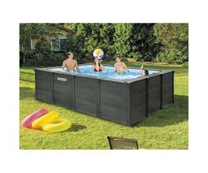Piscine tubulaire Graphite rectangulaire 4,00 x 3,00 x 1,24 m - Intex