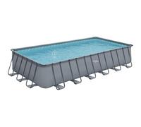 Habitat et Jardin – Piscine tubulaire LUDO 5 grise 7,32 x 3,66 x 1,32 m – sans filtration