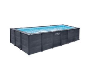 Piscine tubulaire rectangle Graphite Intex 6.00 x 3.00 x 1.24 m