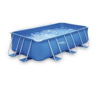 Piscine tubulaire rectangulaire bleue - LUDO 1 - 4 x 2 x 1 m - Filtration à cartouche