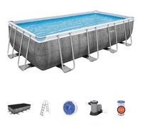 Piscine tubulaire Bestway Power Steel Rotin Gris 5.49 x 2.74 x 1.22 m