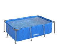 Piscine tubulaire rectangulaire 2,6 x 1,81 x 0,67 m pompe filtre tuyaux rustine gris bleu