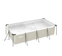Outsunny Piscine Tubulaire Rectangulaire - 394,5x208,3x80,5cm avec Nouvelle Structure Stable Antirouille - 6075L Piscine Hors Sol Famille de Jardin, Bassin PVC Triple Couche, Montage Facile, Gris