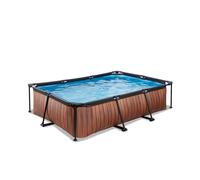Piscine Tubulaire Rectangulaire 300x200x65cm Avec Pompe Filtrante Marron TU
