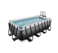 Piscine Tubulaire Rectangulaire - EXIT TOYS - Black Leather - 400x200x122cm - Pompe Filtrante