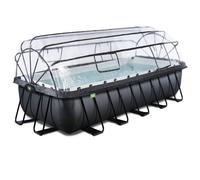 Piscine tubulaire rectangulaire - EXIT Toys - Black Leather - 540x250x122 cm - Pompe à sable - Dôme