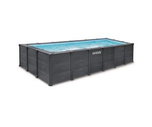 Piscine tubulaire rectangulaire Intex Graphite 6 x 3 x 1,24 m