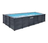 Piscine tubulaire rectangulaire pvc graphite 6 x 3 x 1,24 m Intex