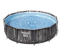 Bestway Steel Pro Max Piscine Hors Sol Ronde - 366 cm x 366 cm x 100 cm - Gris foncé