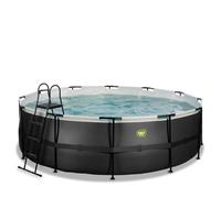Piscine tubulaire ronde - EXIT TOYS - Black Leather - ø450x122cm - Pompe filtrante - Échelle