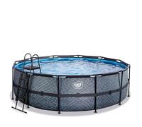 Piscine Tubulaire Ronde - EXIT Toys - Stone - 450x122 cm - Gris - Filtre à Sable