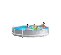 Piscine tubulaire - Ronde - Prism Frame - 3,66 x 0,76 m - Accessoires inclus - Gris