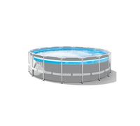 Piscine tubulaire - Ronde - Prism Frame Clear Window - 4,88 x 1,22 m - Accessoires inclus - Gris