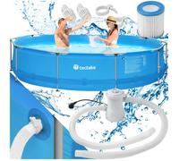 KIT PISCINE - TECTAKE - Piscine SUMMERTIME avec Cadre en Acier solide Pompe à filtre incluse 360 x 76 cm - Bleu