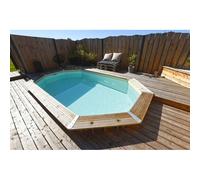 Piscine Ubbink bois Azura - 400 x 750 x H 130 cm (Filtre à sable) - Liner bleu 75/100 ème