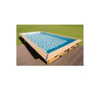 Piscine Ubbink bois Linéa - 650 x 350 x H 140 cm (Filtre à sable) - Liner gris 75/100 ème