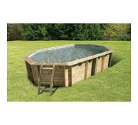 Piscine Ubbink bois Océa - 610 x 400 x H 130 cm (Filtre à sable) - Liner gris 75/100 ème