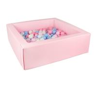 Piscine à balles carrée avec 200 balles - rose clair/blanc, transparent, bleu, rose, rose p, bleu p