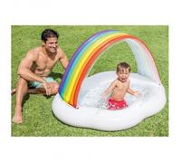 Intex Piscinette pataugeoire gonflable 57141NP Nuage Rainbow L. 142 x H. 13 cm Blanc/Arc-en-ciel