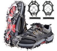 Piscorush Crampon Antidérapent 24 Dents Crampons Crampons pour Chaussures de Randonnée Chaînes Neige Crampons Vissés pour Alpinisme Marche Randonnée Jogging Escalade sur Neige Glace