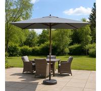 Pise parasol en bois rectangulaire toile grise