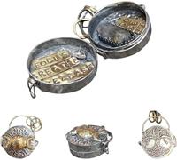 Pisheng Verket argenté triple lune avec vie d'arbre, Médaillon de sort fait à la main, Avec une amulette d'énergie cristalline, Autel d'argent sacré pour l'intention et la méditation