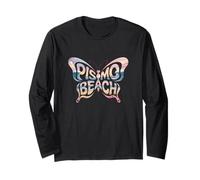 Pismo Beach Butterfly - Art rétro California City Name Word Art Manche Longue
