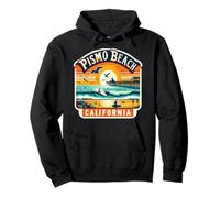 Pismo Beach California Coucher de soleil Motif dauphins rétro vintage Sweat à Capuche
