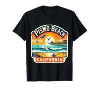 Pismo Beach California Coucher de soleil Motif dauphins rétro vintage T-Shirt