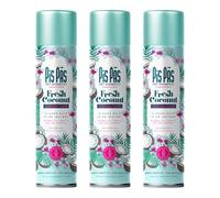 PisPás Pack de Shampoo Sec Noix de Coco - Set de 3 Unités pour des Cheveux Frais et Volumineux Instantanément, Idéal pour une Utilisation Rapide et Quotidienne.