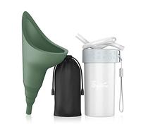Pisse Debout Pour Femme,Urinoir Femme Réutilisable Avec Tube d'extension,Convient Pour Les Voyages,Les Festivals,Le Camping,Les Embouteillages Etc.,Comprend Un Sac étanche,Une Tasse étanche (vert)
