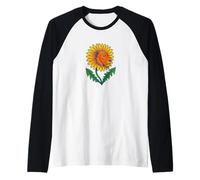 Pissenlit Lion Amusant Fleur Jeu de Mots fantaisiste Animal Nature Manche Raglan